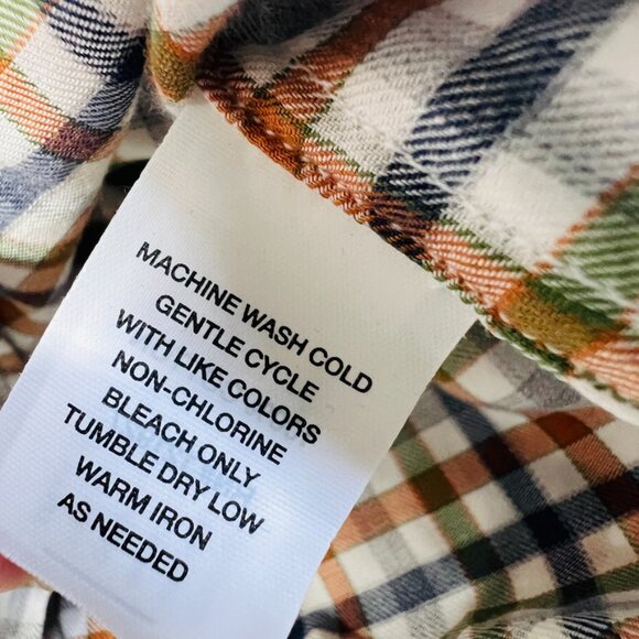 NWOT JOHNNIE-O TOP SHELF PUMPKIN GUFFY PLAID BUTTON DOWN SHIRT XXL Orange Blue - Picture 8 of 10